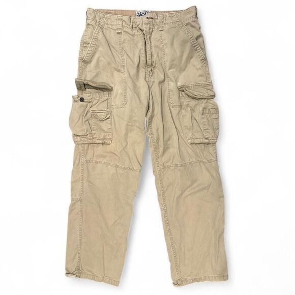 No Boundaries Cargo Pants Mens 32x32 Khaki Sand Utility Multi Pocket Carpenter - Picture 1 of 10